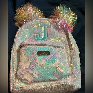 Justice “J” initial mini backpack